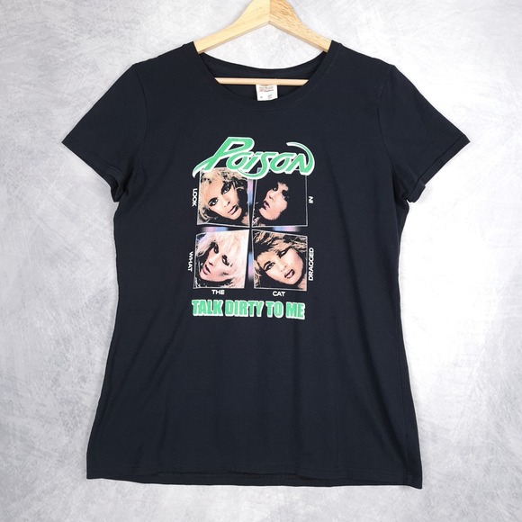 Fruit of the Loom Tops - Vintage Poison T Shirt Womens Medium Talk Dirty To Me Concert Band Paper tag